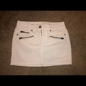 american eagle white jean skirt